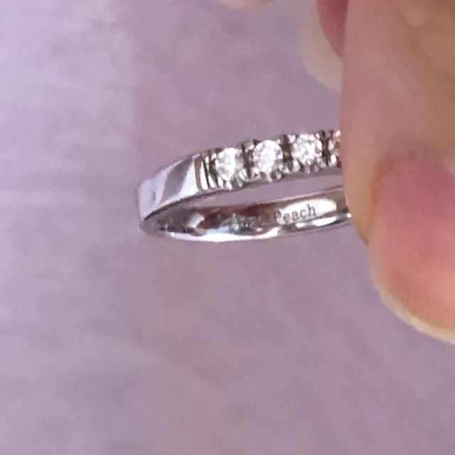 エンジェルピーチ　ワンアームリング  人工ダイヤモンド 9号 レディースのアクセサリー(リング(指輪))の商品写真