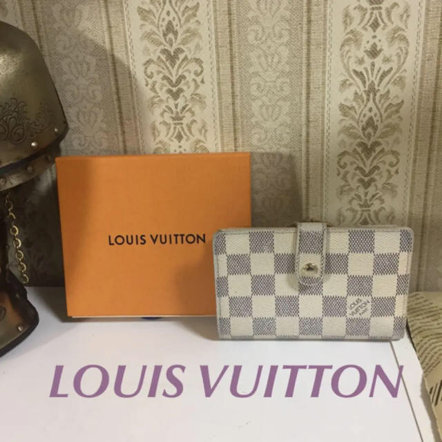 【美品】☆LOUIS VUITTON ヴィトン  ダミエ アズール 二つ折り財布