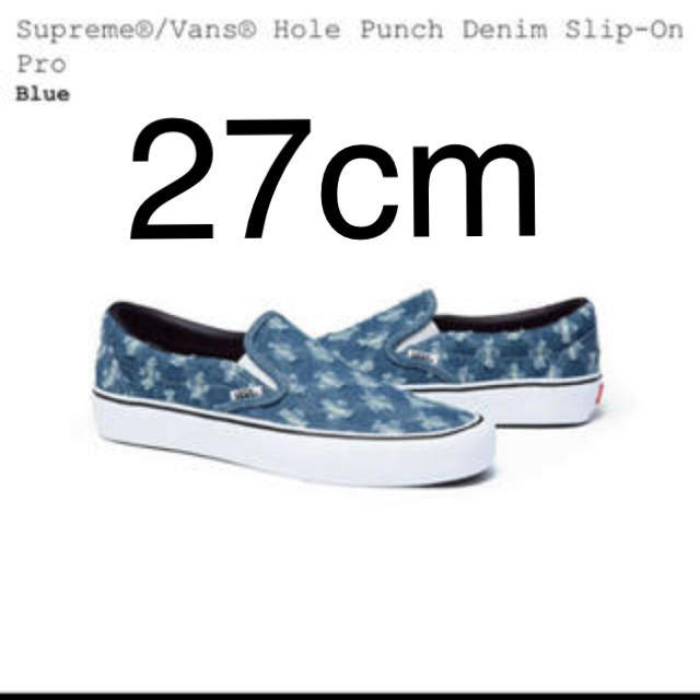 Supreme Vans Hole Punch Denim Slip-On靴/シューズ