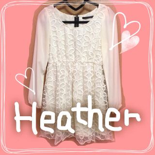 ヘザー(heather)のheather♡レースワンピ(ミニワンピース)