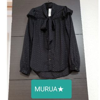 ムルーア(MURUA)のMURUA ボウタイDOT柄ブラウス★(シャツ/ブラウス(長袖/七分))