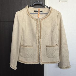 ユナイテッドアローズグリーンレーベルリラクシング(UNITED ARROWS green label relaxing)のグリーンレーベル ツイードジャケット美品(ノーカラージャケット)