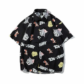 トムとジェリー シャツ メンズ 半袖 韓国 ボタンシャツ 夏 新品(シャツ)