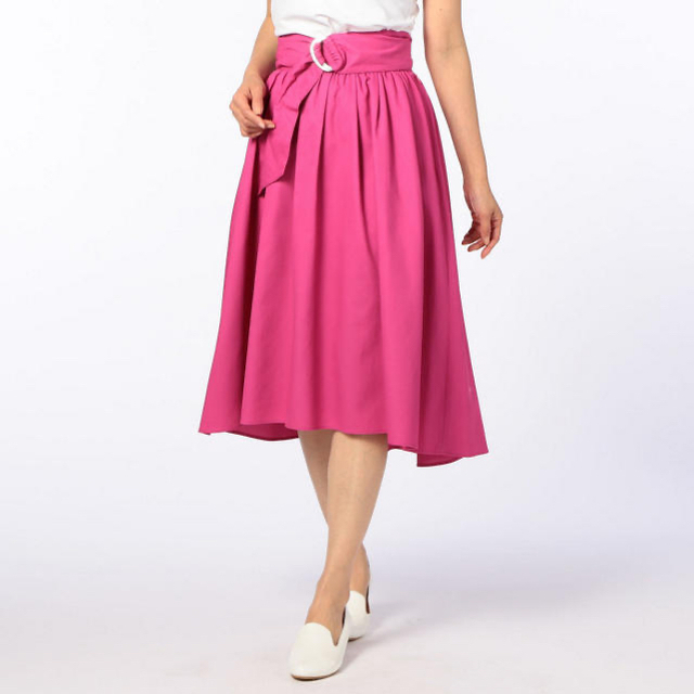NOLLEY'S(ノーリーズ)のフレアスカート　ノーリーズ　ピンク　ロングスカート　ハイウエスト レディースのスカート(ロングスカート)の商品写真