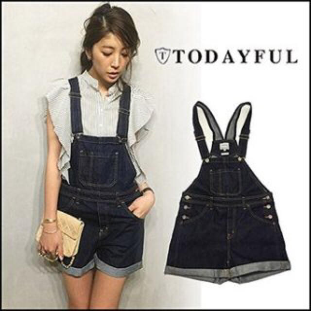 TODAYFUL(トゥデイフル)のレイチェル着用♡デニムショートサロペット レディースのパンツ(サロペット/オーバーオール)の商品写真