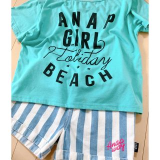 アナップキッズ(ANAP Kids)のANAP Tシャツ＆デニムハーパン　set  (Tシャツ/カットソー)