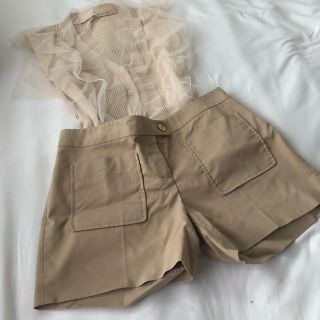 【美品】TORY BURC 羊革　ショートパンツ