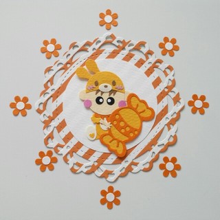 着ぐるみウサギとキャンディー2☆クラフト☆アルバム☆クラフトパンチ☆オレンジ(アルバム)