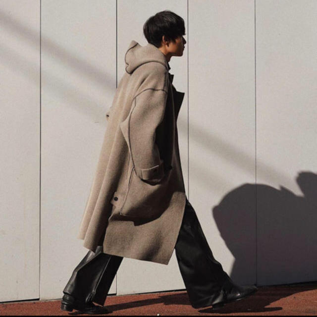 COMOLI(コモリ)の7G WOOL CASHMERE MILANO RIB HOODED COAT メンズのジャケット/アウター(ダッフルコート)の商品写真