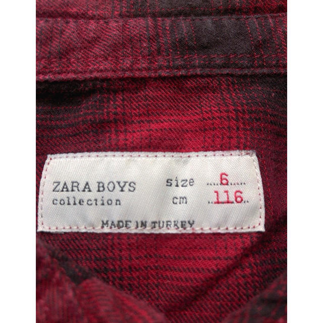 ZARA KIDS(ザラキッズ)のZARA ザラ　116cm 赤チェックシャツ キッズ/ベビー/マタニティのキッズ服男の子用(90cm~)(ジャケット/上着)の商品写真