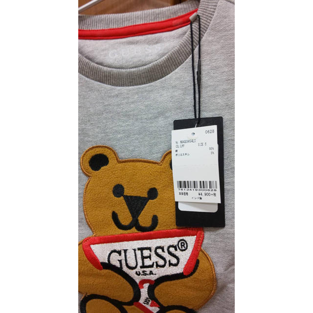 GUESS(ゲス)の新品 未使用 キッズ トレーナー 110 GUESS グレー ゲス くま キッズ/ベビー/マタニティのキッズ服女の子用(90cm~)(ジャケット/上着)の商品写真