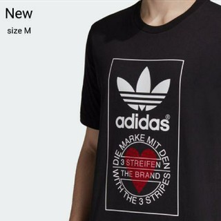 アディダス(adidas)の新品 M adidas originals Tシャツ バレンタイン ロゴ 黒(Tシャツ/カットソー(半袖/袖なし))