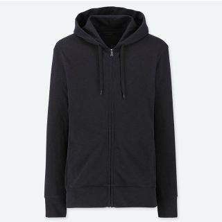 ユニクロ(UNIQLO)のユニクロ UNIQLO エアリズムUVカットフルジップパーカー ブラック M(パーカー)