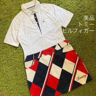 トミーヒルフィガー(TOMMY HILFIGER)のトミーヒルフィガー　ゴルフウェア ポロ切替ワンピースM(ウエア)