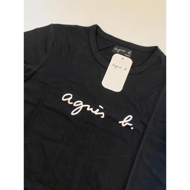 【Mサイズ】新品 agnis b アニエスベー ロゴ Tシャツ 半袖 ブラック