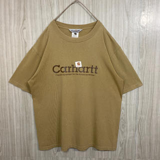 カーハート(carhartt)の人気 カーハート ビッグロゴプリント ベージュ  90s 旧タグ(Tシャツ/カットソー(半袖/袖なし))