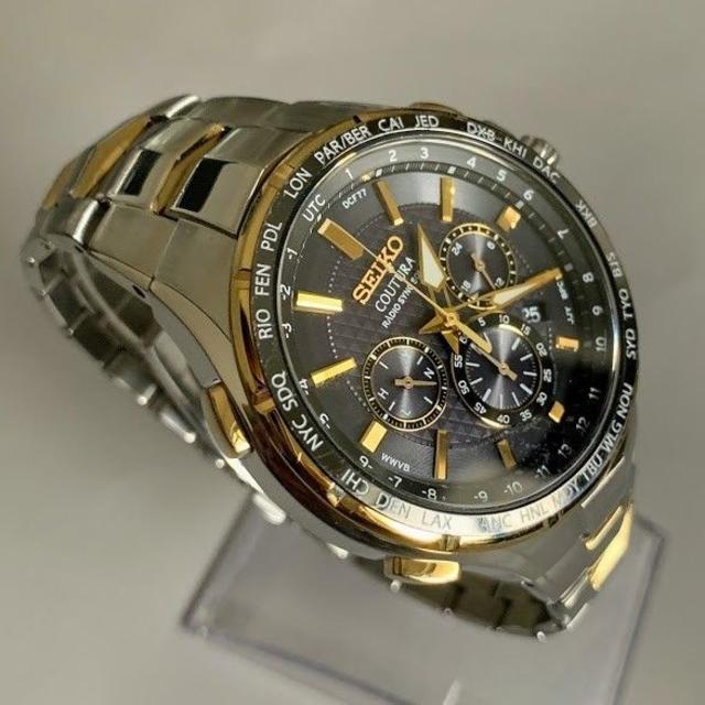 SEIKO(セイコー)の【美品】SEIKO 電波ソーラー ゴールド クロノグラフ セイコー メンズ腕時計 メンズの時計(腕時計(デジタル))の商品写真