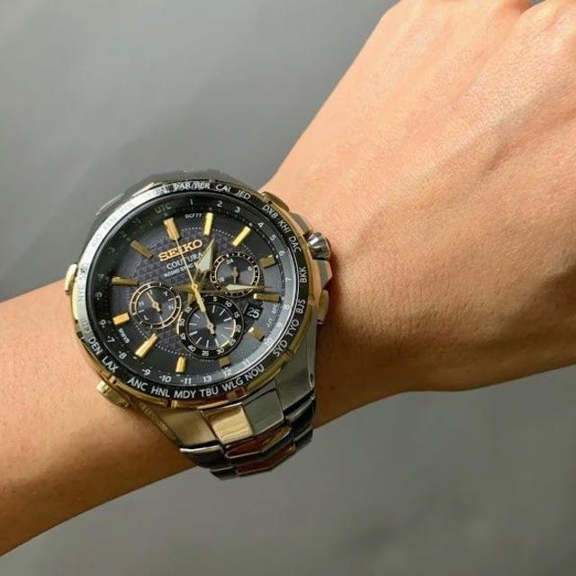 【極美品】セイコー 電波ソーラー クロノグラフ SEIKO メンズ腕時計