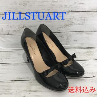 ジルスチュアート(JILLSTUART)のジルスチュアート　エナメル　リボン　パンプス  黒(ハイヒール/パンプス)