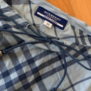 バーバリーブルーレーベル(BURBERRY BLUE LABEL)のバーバリーブルーレーベル　七分袖シャツ　チェック柄　38(シャツ/ブラウス(長袖/七分))