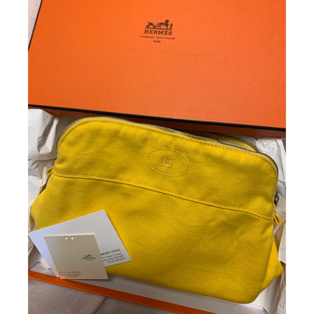 Hermes(エルメス)のhimiさまエルメスポーチ♡SOLEILイエロー未使用箱付き レディースのファッション小物(ポーチ)の商品写真