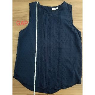 ギャップ(GAP)のほぼ未使用★GAPノースリーブブラウス 紺(シャツ/ブラウス(半袖/袖なし))