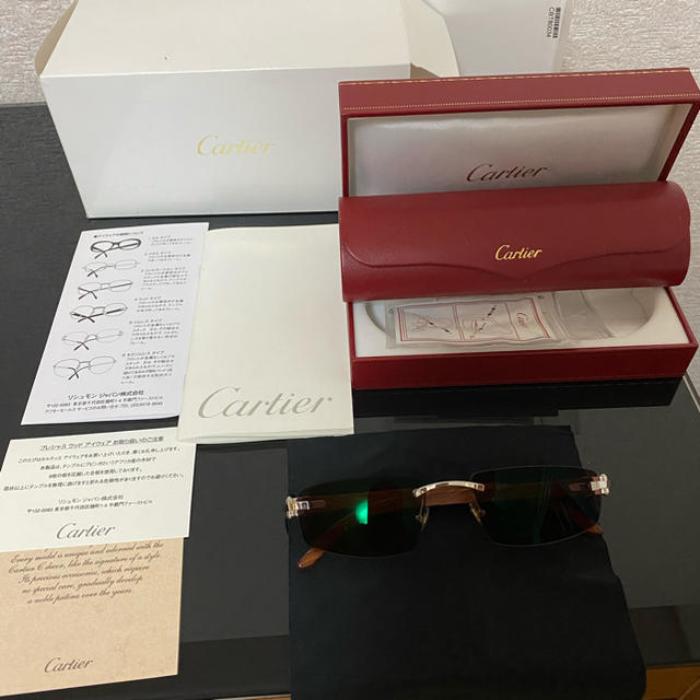 Cartier(カルティエ)のカルティエCartierウッドテンプルサングラス眼鏡 メンズのファッション小物(サングラス/メガネ)の商品写真