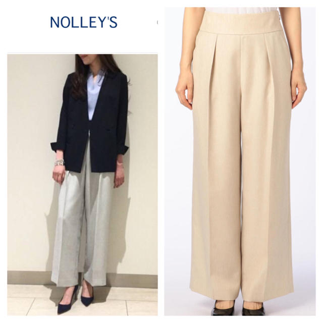 NOLLEY'S(ノーリーズ)のNOLLEY’S sophi 麻調ツイルワイドパンツ レディースのパンツ(カジュアルパンツ)の商品写真