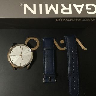 ガーミン(GARMIN)の vívomove Luxe Navy Leather / Silver(腕時計(デジタル))