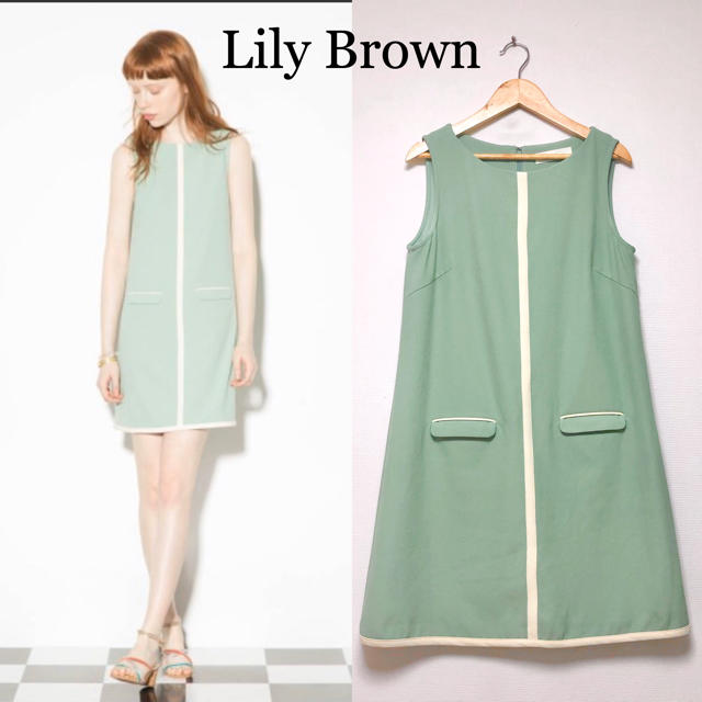 Lily Brown(リリーブラウン)のお値下げ‼️大人気♪リリーブラウン レトロAラインワンピース ミントグリーン レディースのワンピース(ミニワンピース)の商品写真