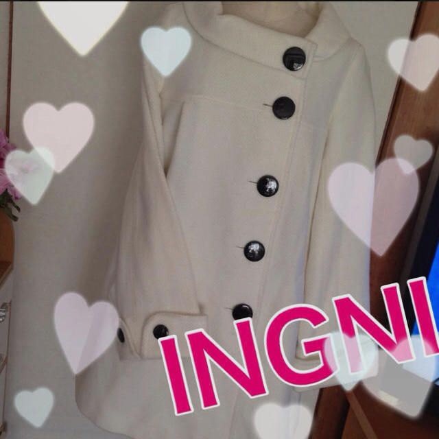 INGNI(イング)のINGNI★ホワイトガーリーロングコート レディースのジャケット/アウター(ロングコート)の商品写真