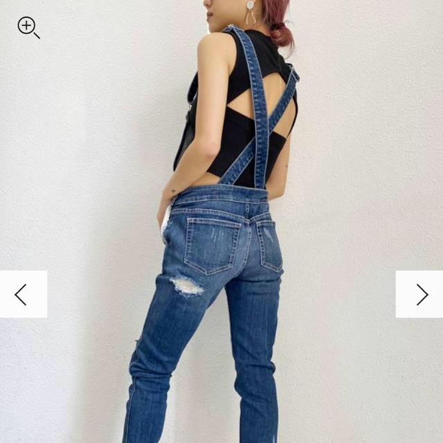 GYDA(ジェイダ)のGYDA   BACK RIPPED スキニーサロペ レディースのパンツ(サロペット/オーバーオール)の商品写真