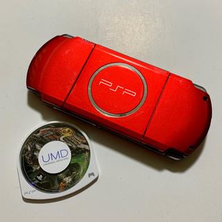 プレイステーションポータブル(PlayStation Portable)の【専用】PSP 3000 レッド ソフト付 モンスターハンター2G(携帯用ゲームソフト)