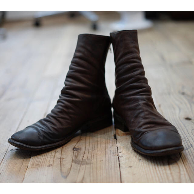 GUIDI グイディ バックジップ ブーツ ダークブラウン 42