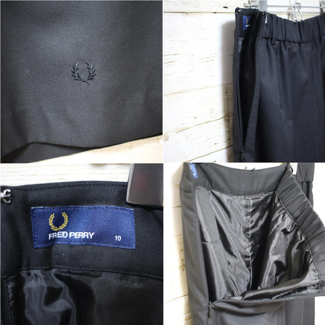 FRED PERRY(フレッドペリー)のフレッドペリー　ワイドハーフパンツ　ショートパンツ　スラックス　ブラック メンズのパンツ(ショートパンツ)の商品写真