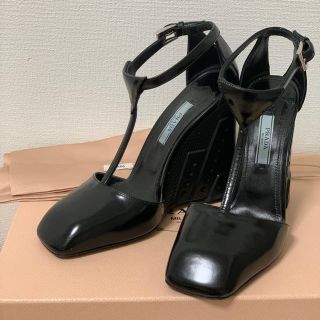 プラダ(PRADA)のプラダ　スクエアトゥサンダル(ハイヒール/パンプス)