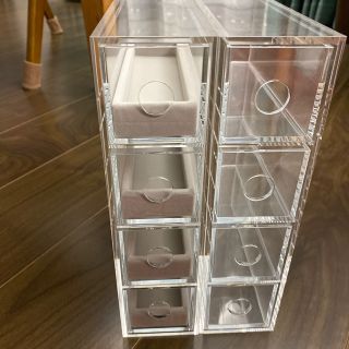 ムジルシリョウヒン(MUJI (無印良品))の無印良品　アクリルメガネケース　ベロア仕切り付き(小物入れ)