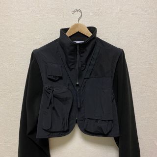 サンシー(SUNSEA)のstein over sleeve fixxed jacket black(ブルゾン)