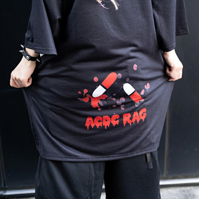 ACDC RAG(エーシーディーシーラグ)のnew!! バニードールズ プリント BIG Tシャツ 黒×白 ACDC RAG レディースのトップス(Tシャツ(半袖/袖なし))の商品写真