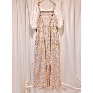 ローラアシュレイ(LAURA ASHLEY)の70s vintage イギリス製 ローラアシュレイ オーバーオールワンピース(ロングワンピース/マキシワンピース)