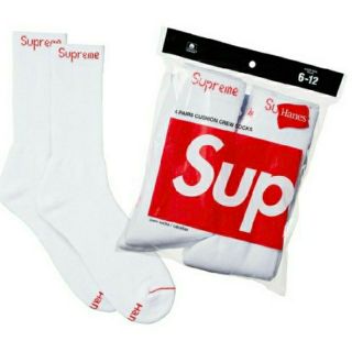 シュプリーム(Supreme)の値下げsupreme hanes crew socks ソックス⭐白2足セット(ソックス)