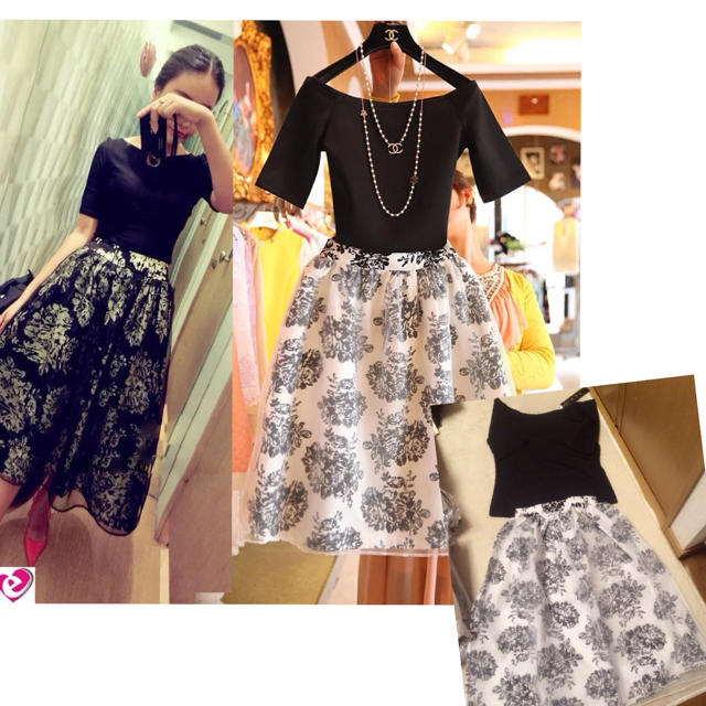 セットアップオフショールと花柄スカート♡フォーマル/ドレス