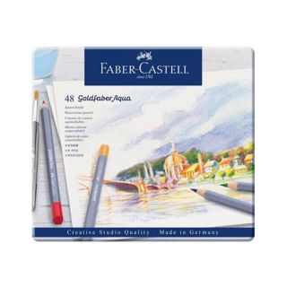 ファーバーカステル(FABER-CASTELL)のファーバーカステル ゴールドファーバーアクア 水彩色鉛筆48色セット 缶入り(色鉛筆)