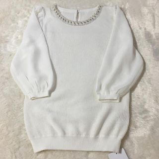 アプワイザーリッシェ(Apuweiser-riche)の♡袖シフォンビジューニット♡(カットソー(長袖/七分))