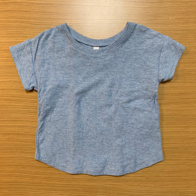 MUJI (無印良品)(ムジルシリョウヒン)の無印 ムラ糸天竺編み ドロップショルダー半袖Ｔシャツ 90cm ベビー ブルー キッズ/ベビー/マタニティのキッズ服男の子用(90cm~)(Tシャツ/カットソー)の商品写真