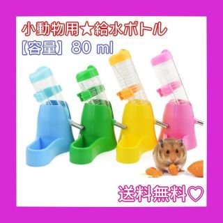 【可愛い小動物用＊】「ピンク色専用ページ!!」ハムスター用給水器 エサ入れ付き(小動物)