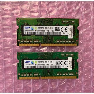 サムスン(SAMSUNG)のPC3L-12800S-11-12-B4. 4GBメモリ　2枚　(PCパーツ)