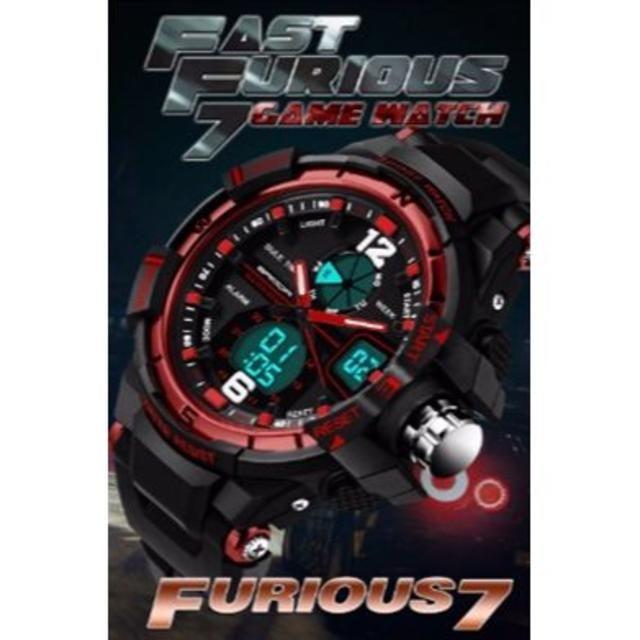 ■2020新入荷■赤　デュアルディスプレイ　防水ダイバーズ　ウォッチ メンズの時計(腕時計(デジタル))の商品写真
