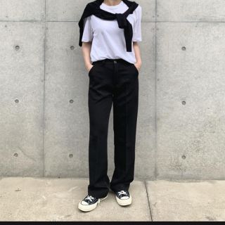 アクネ(ACNE)のoksoon ストレートスラックス　BLACK 新品　タグ付き　(カジュアルパンツ)