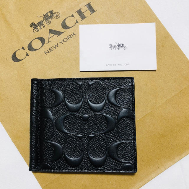 COACH - 【新品】COACH マネークリップ コーチ シグネチャー ブラック メンズ の通販 by MARK｜コーチならラクマ